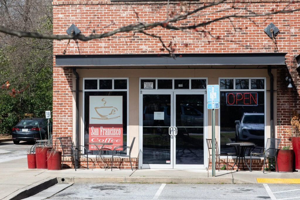 San Francisco Coffee Roasting Co. in the Candler Park neighborhood of Atlanta, GA